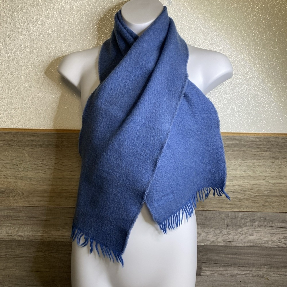 Made in Scotland Cashmere Wool‎ Scarf Denim Blue 42" x 8"